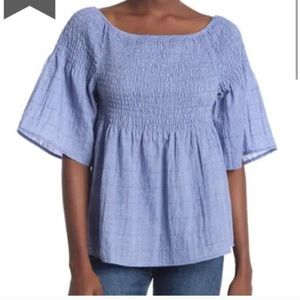 Women’s Liverpool Blue Smocked Top Size Medium